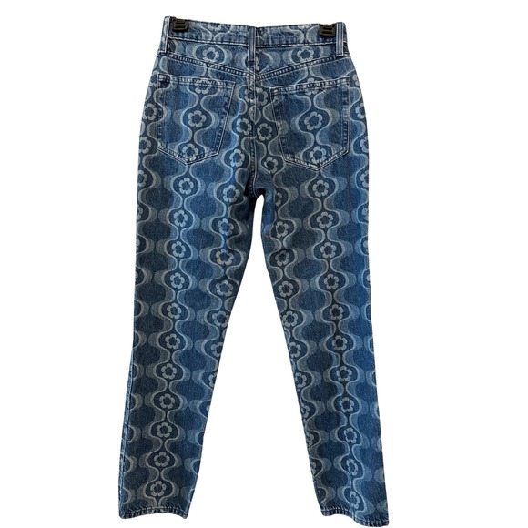 Artizia Sun-deh Women's Size 0 Floral Print High Waisted Straight Leg Jeans Blue - Picture 4 of 8